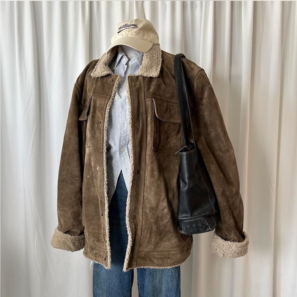 Vintage Wilson’s Leather Brown Weathered Suede Sherpa Lined Men’s Jacket. - Picture 1 of 8